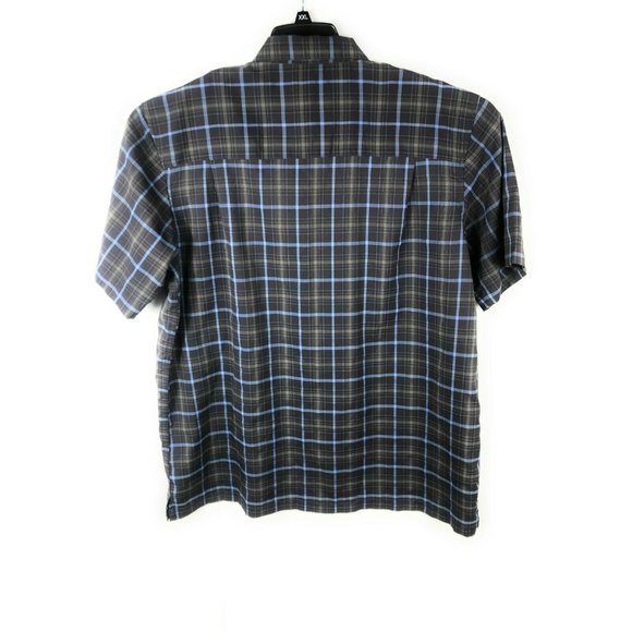 George Men's XL Short Sleeve Button Up Multicolor Check Polyester Shirt A17 - Picture 4 of 4